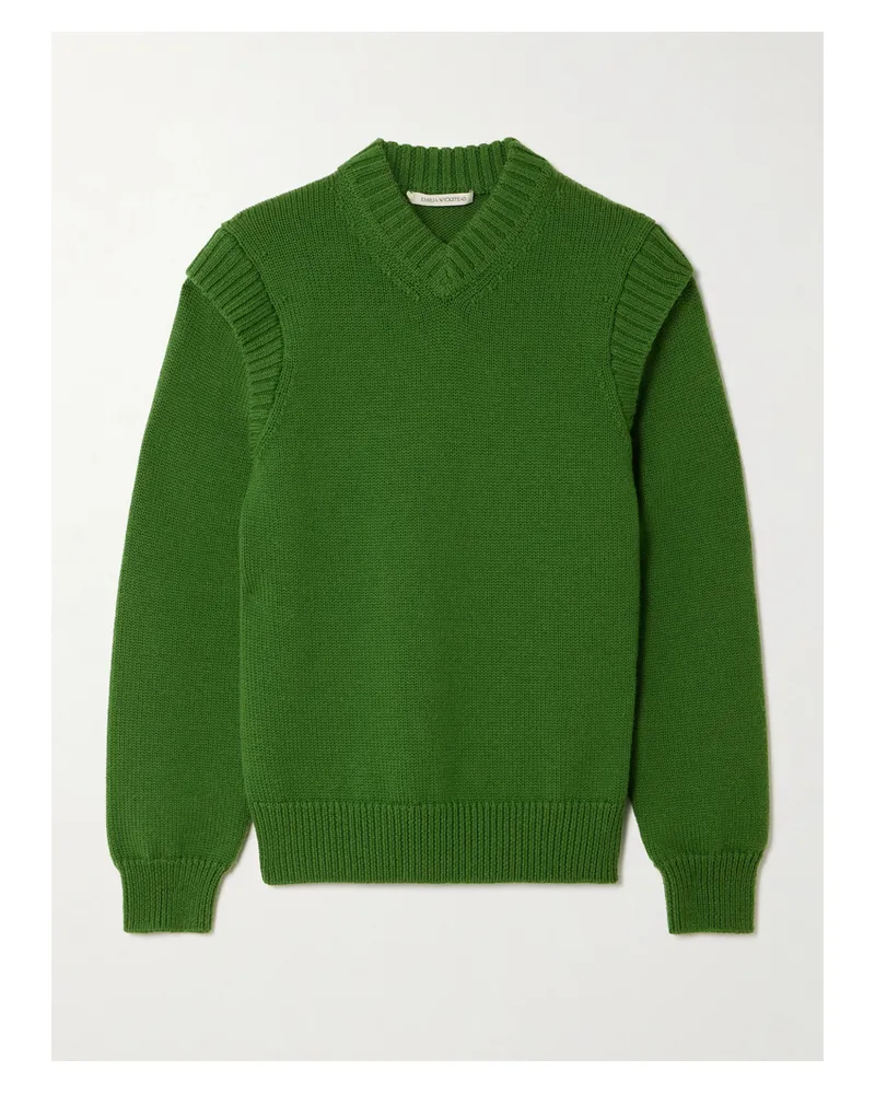 EMILIA WICKSTEAD Pullover Aus Merinowolle - Grün Grün