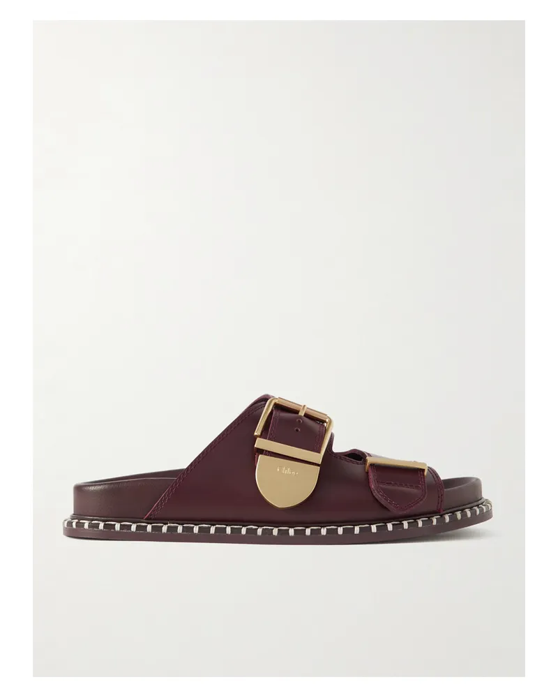 Chloé Net Sustain Rebecca Pantoletten Aus Leder Im Überwendlichstich - Burgunder Burgunder