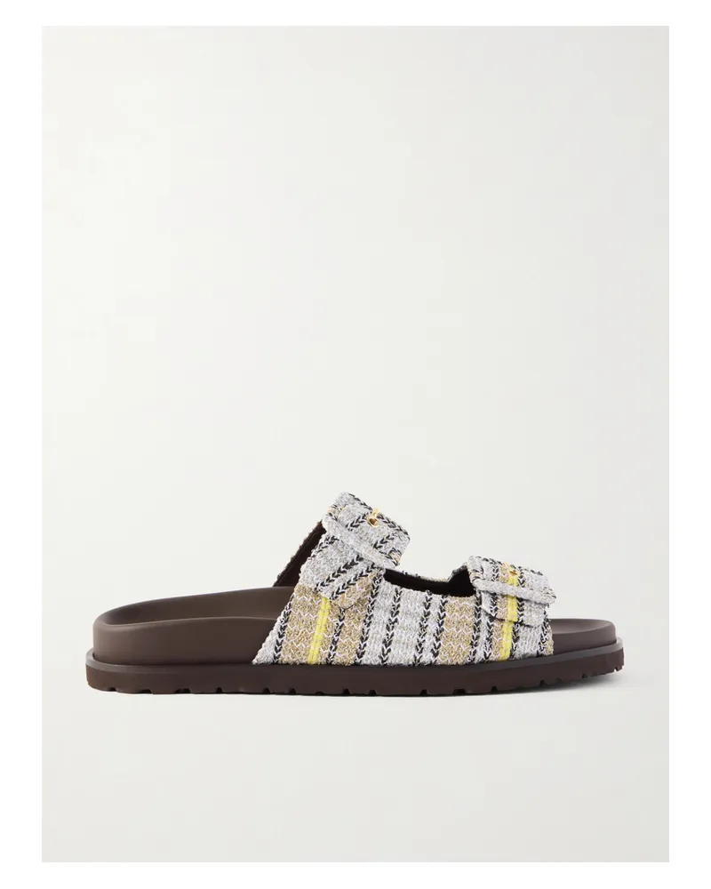 Missoni Clea Striped Woven Sandals - Yellow Yellow