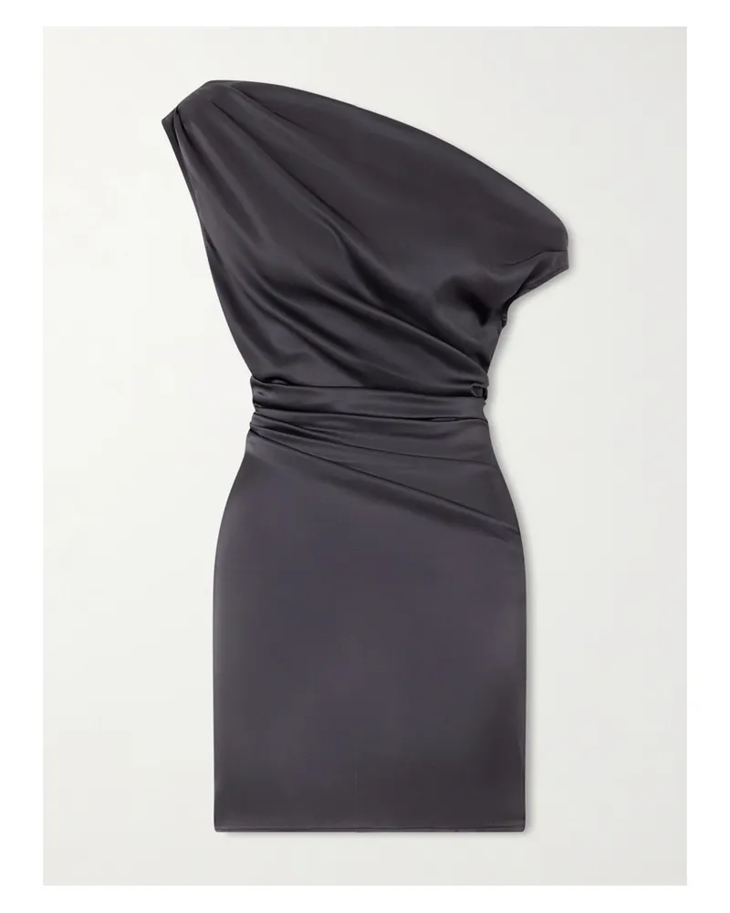 STAUD Phare Minikleid Aus Satin Aus Einer Seidenmischung Mit Raffungen - Lila Lila