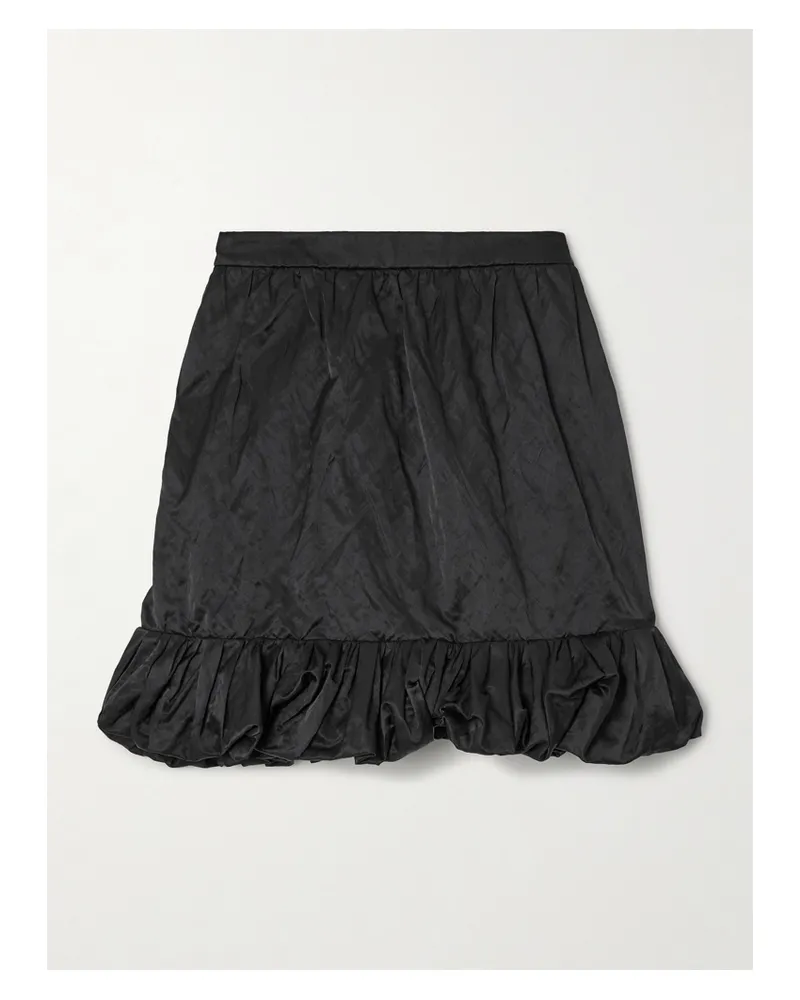 Chloé Minirock Aus Satin Mit Rüschen - Schwarz Schwarz