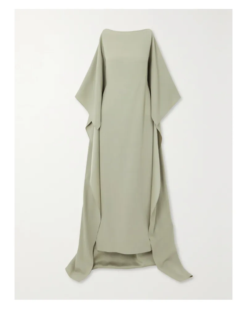 Taller Marmo Leggera Robe Aus Crêpe Mit Cape-effekt - Grün Grün