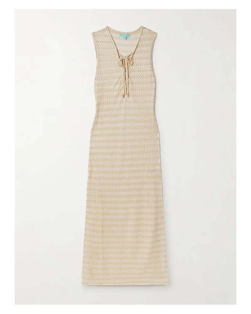 Melissa Odabash Maddie Gehäkeltes Maxikleid In Metallic-optik - Creme Creme