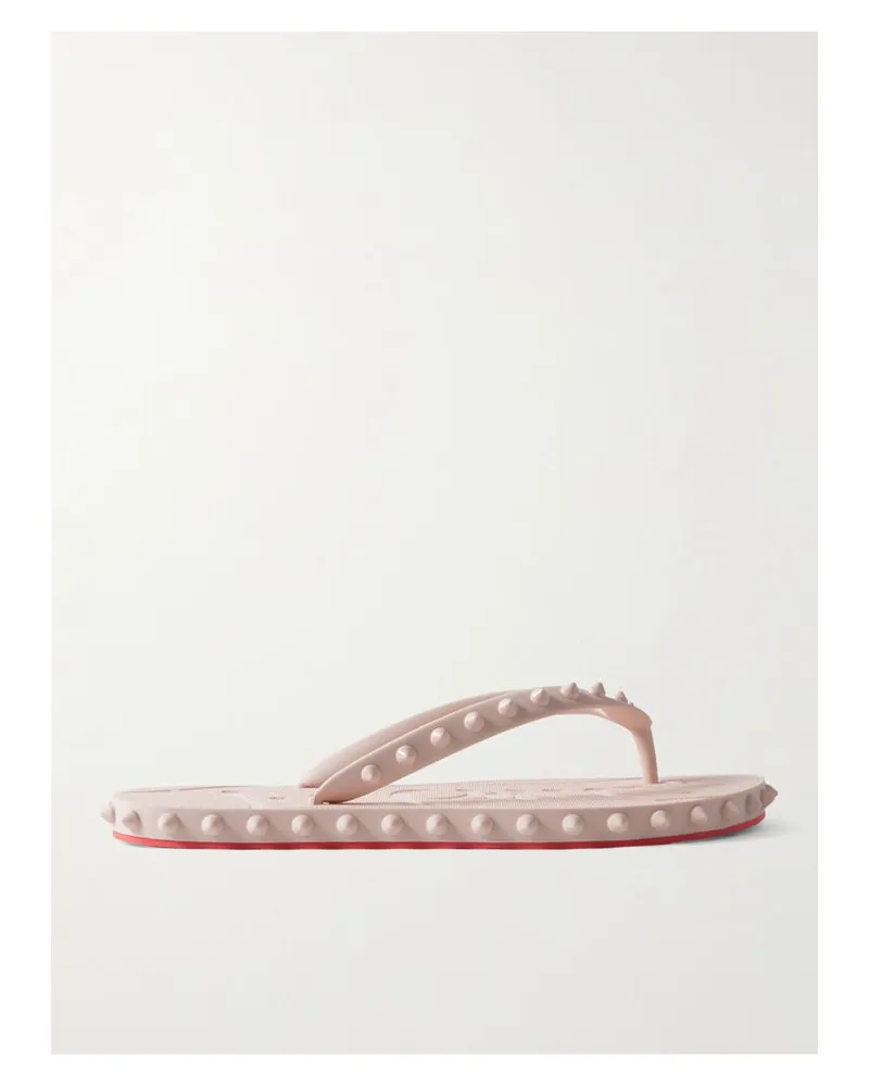 Christian Louboutin Super Loubi Zehensandalen Aus Gummi Mit Nieten - Neutral Neutral