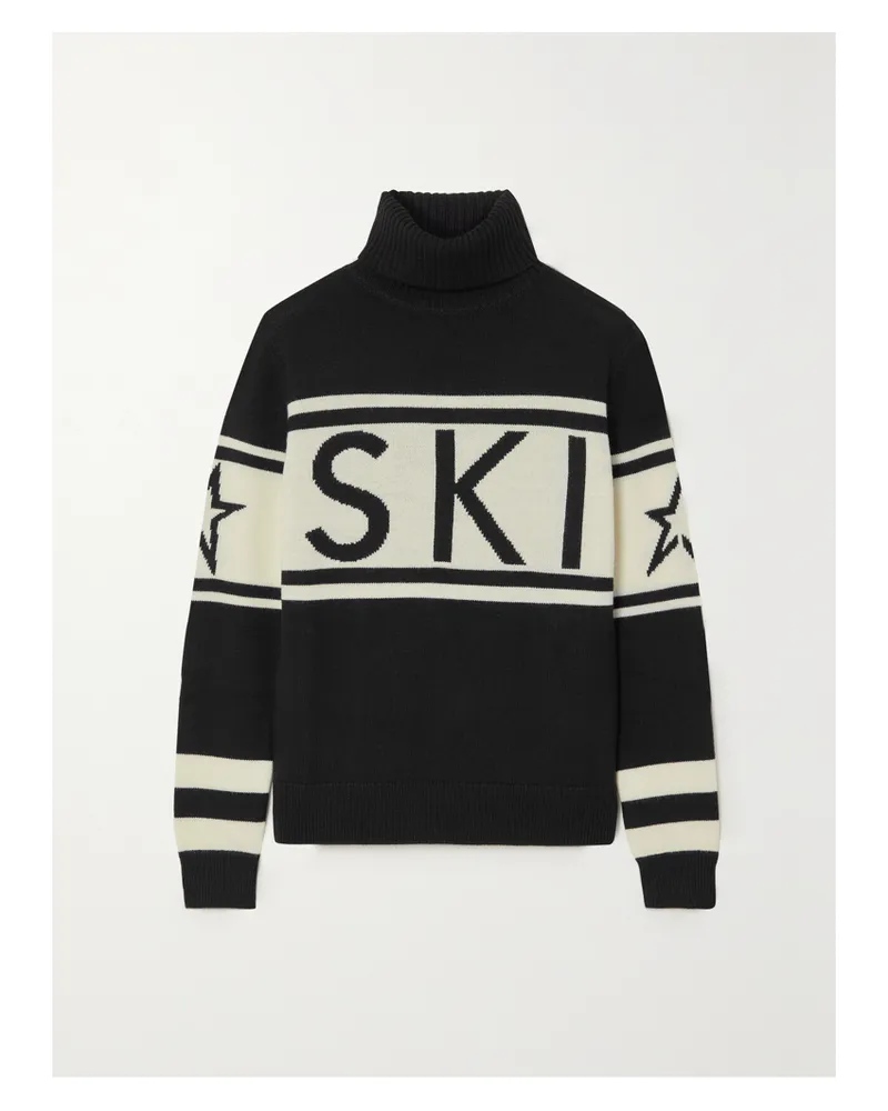 Perfect Moment Schild Rollkragenpullover Aus Merinowolle Mit Intarsienmotiven - Schwarz Schwarz
