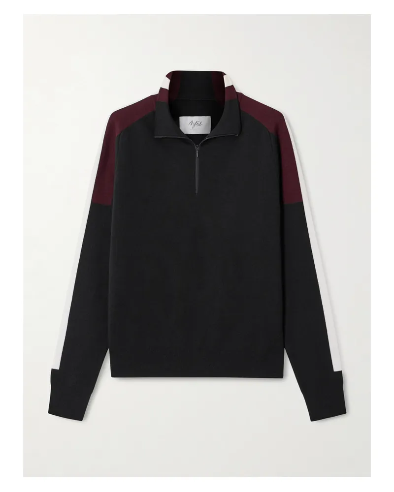 Aztech Mountain Caroline Pullover Aus Einer Wollmischung In Colour-block-optik - Schwarz Schwarz