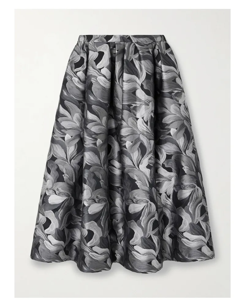 Dries van Noten Midirock Aus Brokat Mit Falten - Schwarz Schwarz