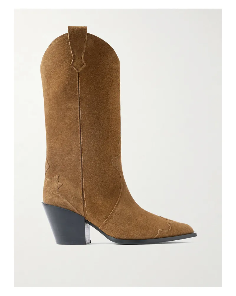 aeyde Ariel Suede Knee Boots - Brown Brown
