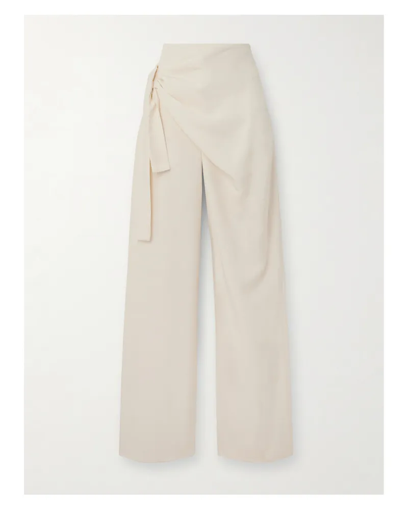 GAUGE81 Carlow Hose Mit Weitem Bein Aus Crêpe Mit Knoten - Wollweiß Wollweiß