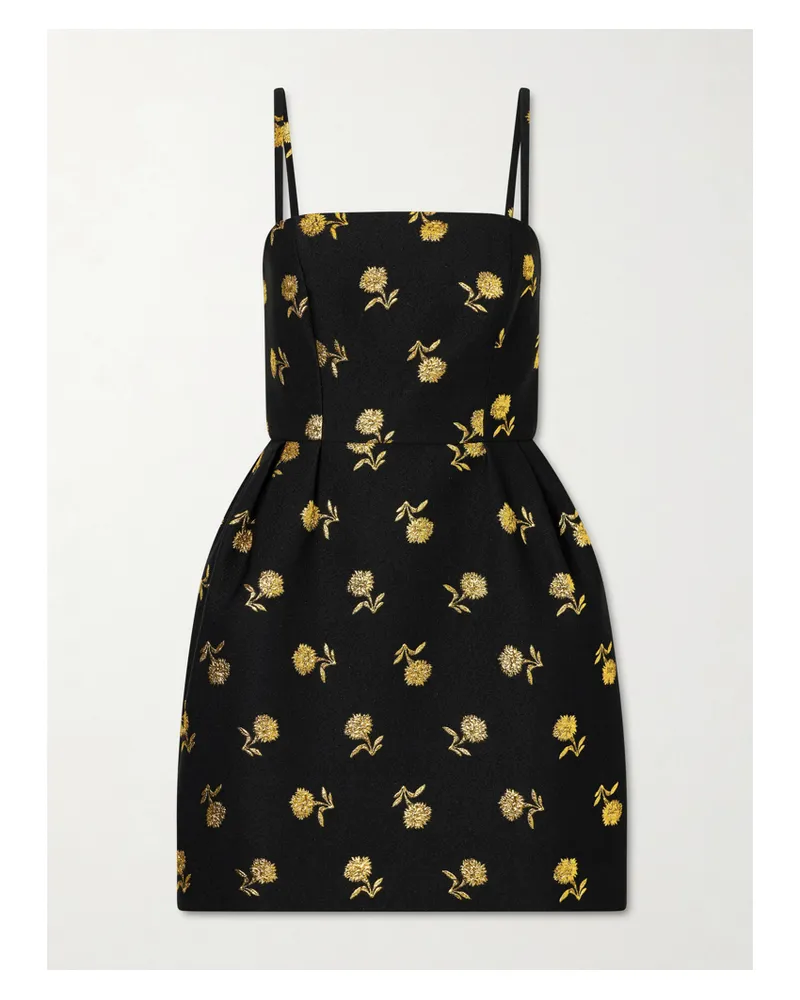 Carolina Herrera New York Embroidered Jacquard Mini Dress - Black Black