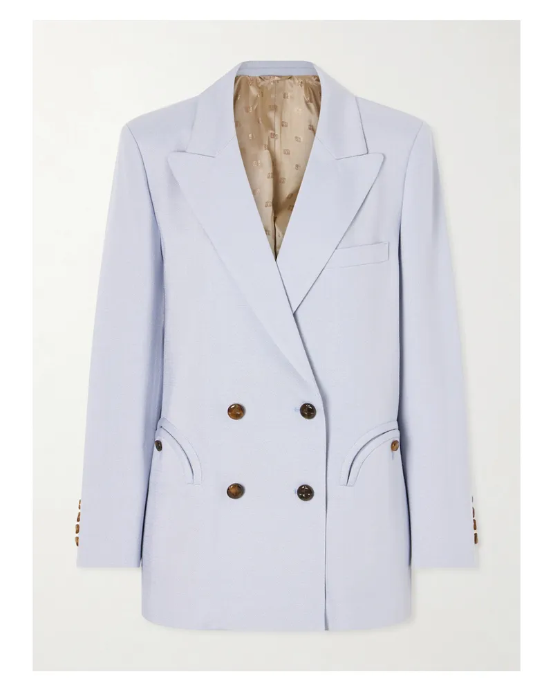 Blazé Milano Vezon Double-breasted Woven Blazer - Blue Blue