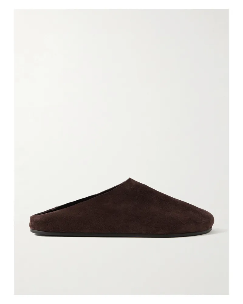 The Row Hudson Slippers Aus Veloursleder - Braun Braun