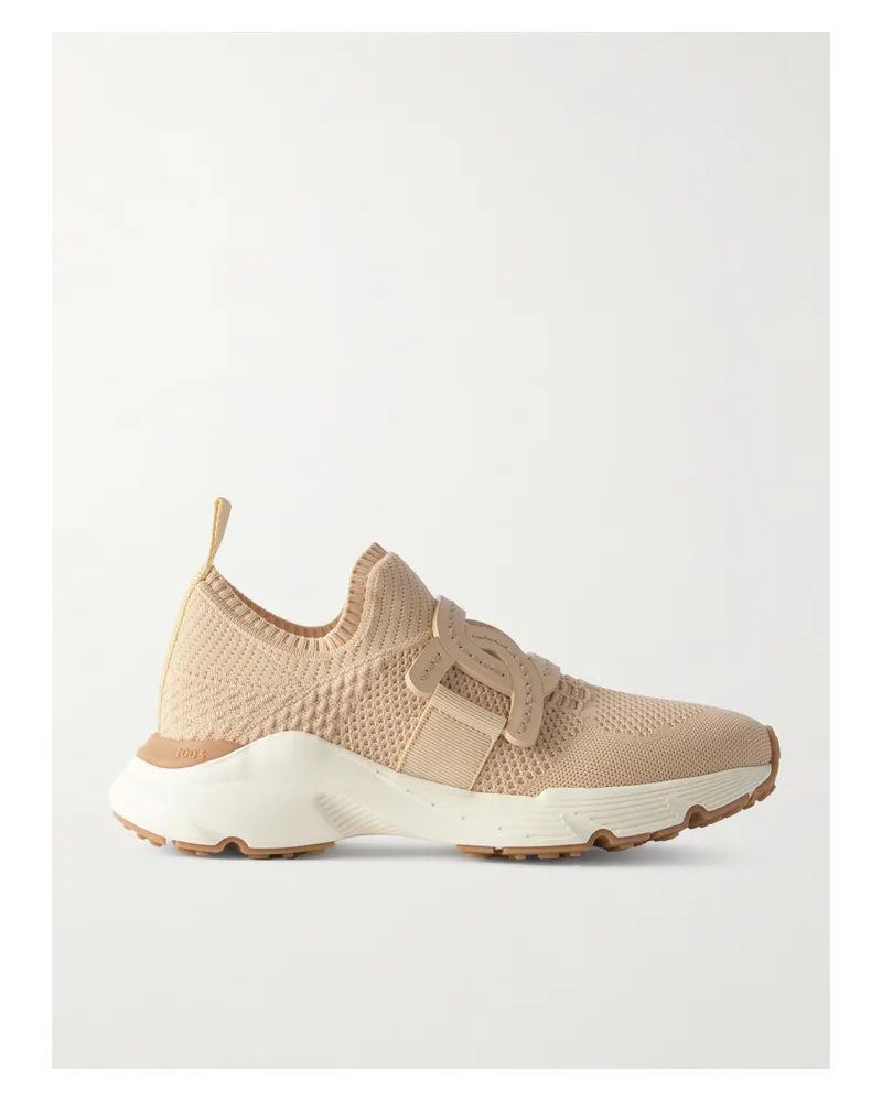 TOD'S Slip-ons Aus Stretch-strick Mit Lederbesätzen - Neutral Neutral
