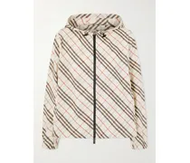 Checked Hooded Shell Jacket - Neutrals