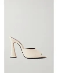 Saint Laurent Suite Mules aus Crêpe De Chine aus Seide Elfenbein