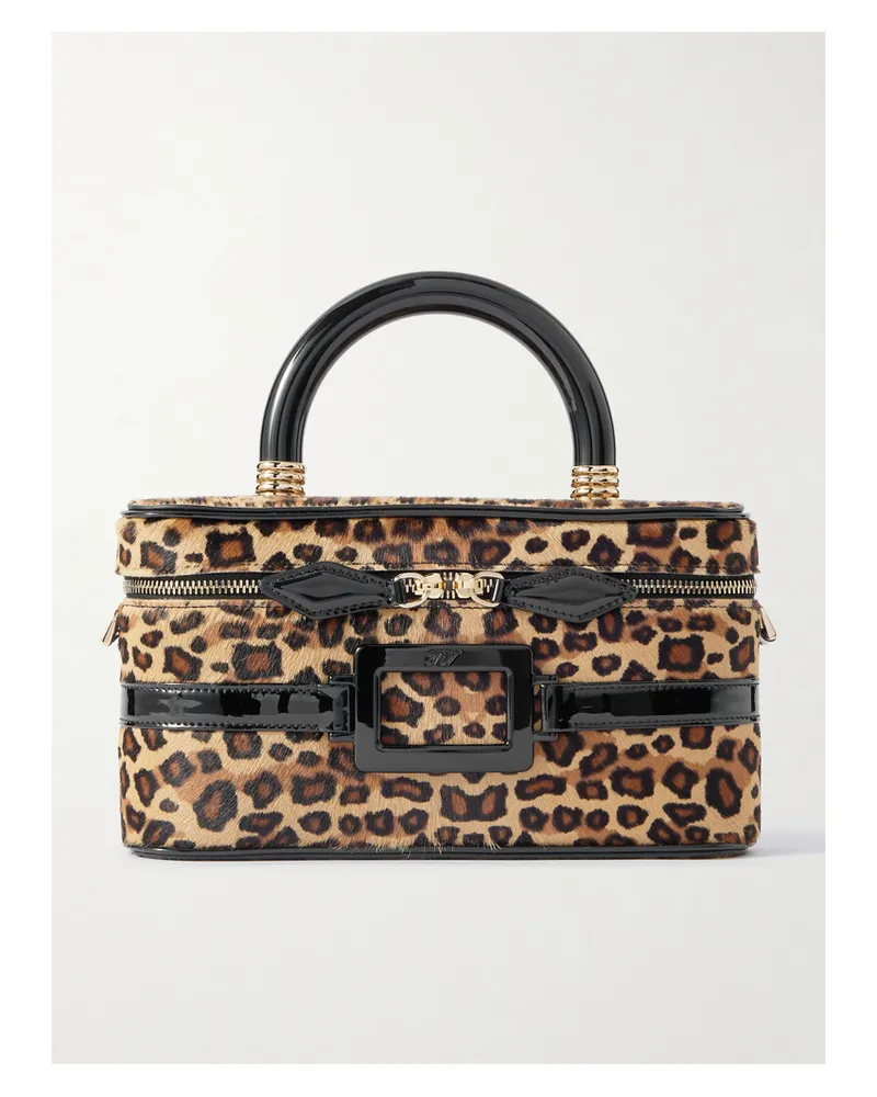 Roger Vivier Belle Vivier Kosmetiktasche Aus Kalbshaar Mit Leopardenprint Und Lacklederbesätzen - Animal-Print Animal-print