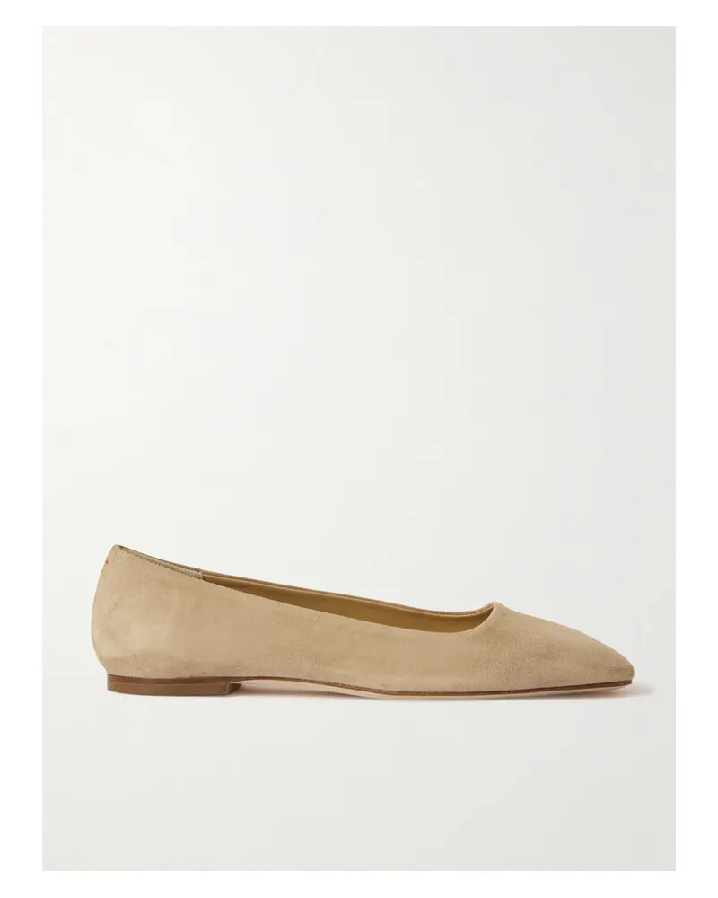aeyde Ida Suede Ballet Flats - Neutrals Neutrals