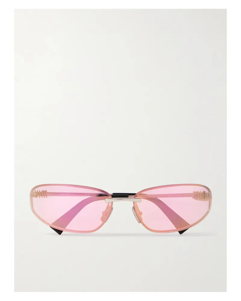 Miu Miu Rimless D-frame Silver-tone Sunglasses Silver