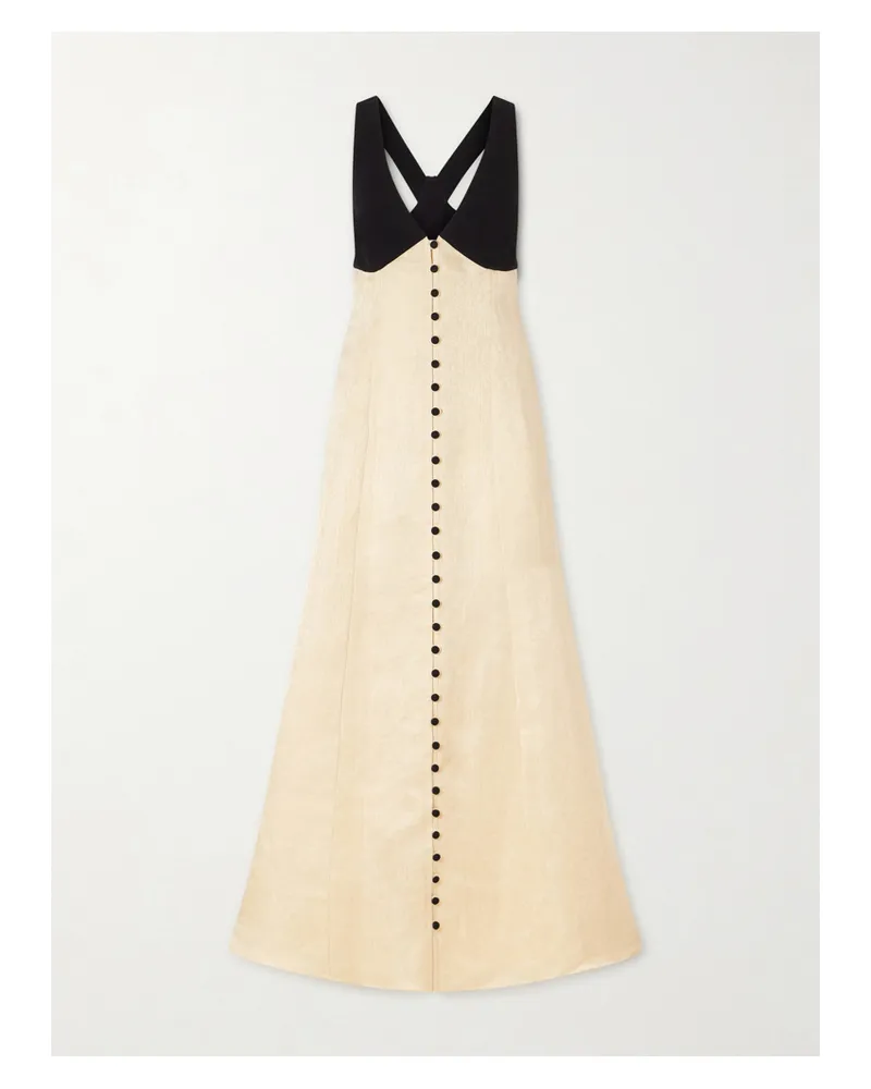 Rosie Assoulin Row, Row, Row Your Buttons Linen-blend Maxi Dress - Cream Cream