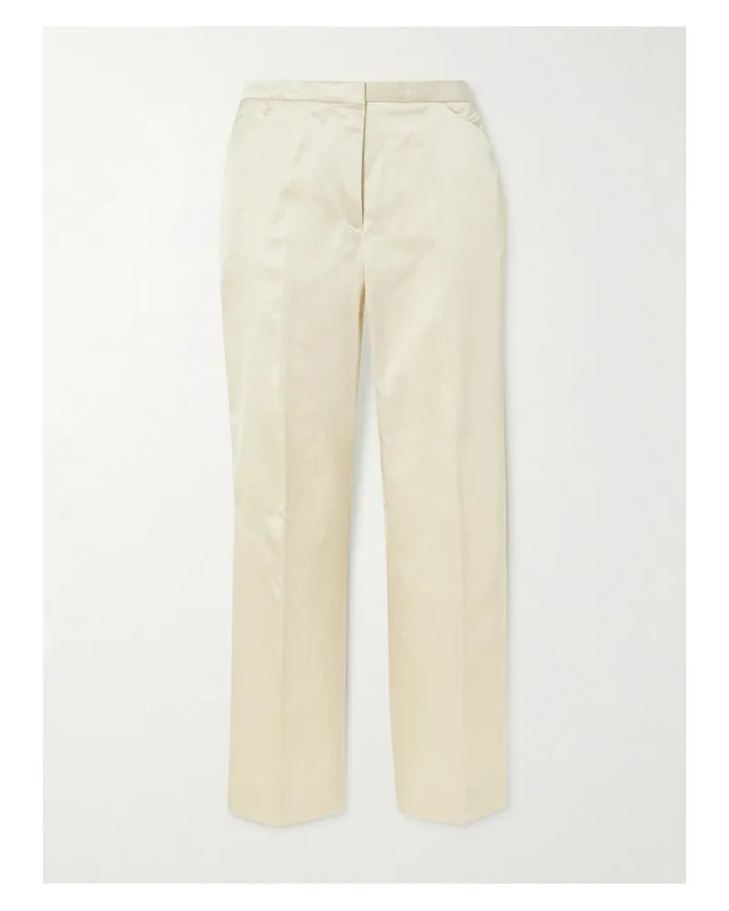 Totême Verkürzte Hose Mit Geradem Bein Aus Einer Biobaumwollmischung - Creme Creme