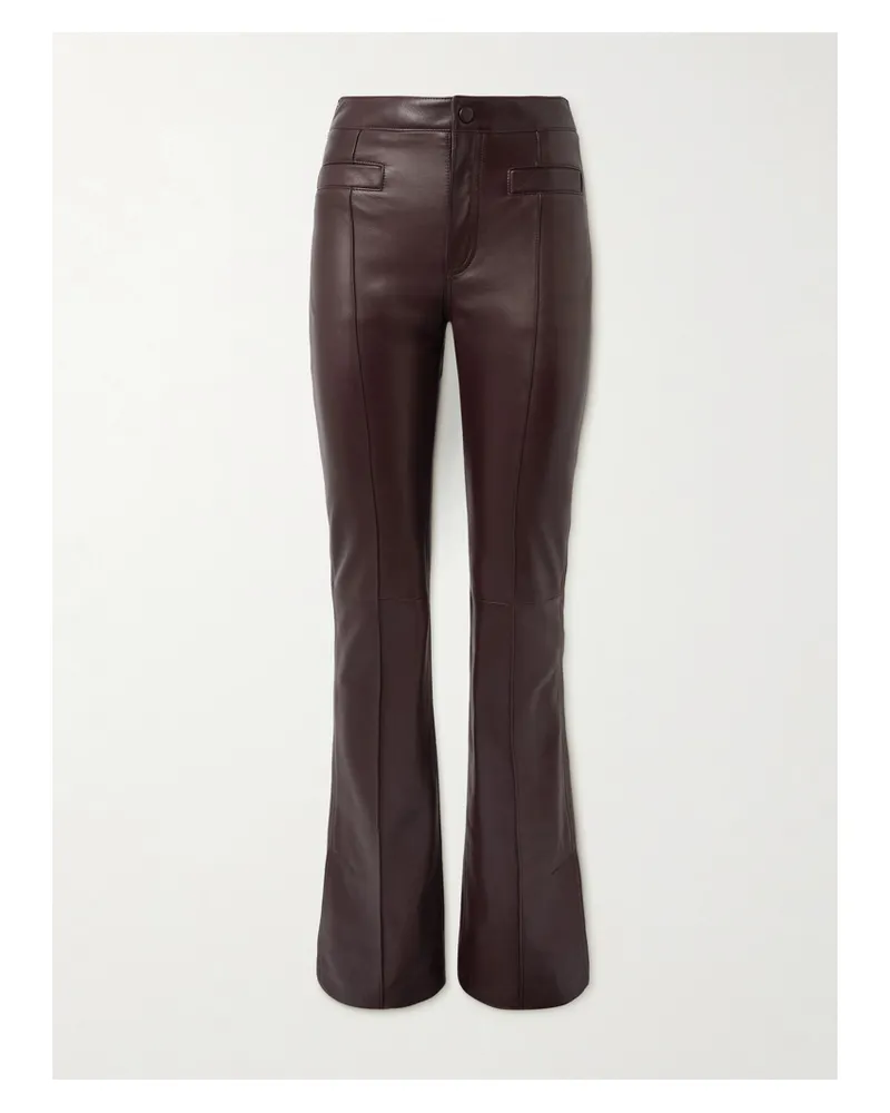 Chloé Leather Flared Pants - Brown Brown