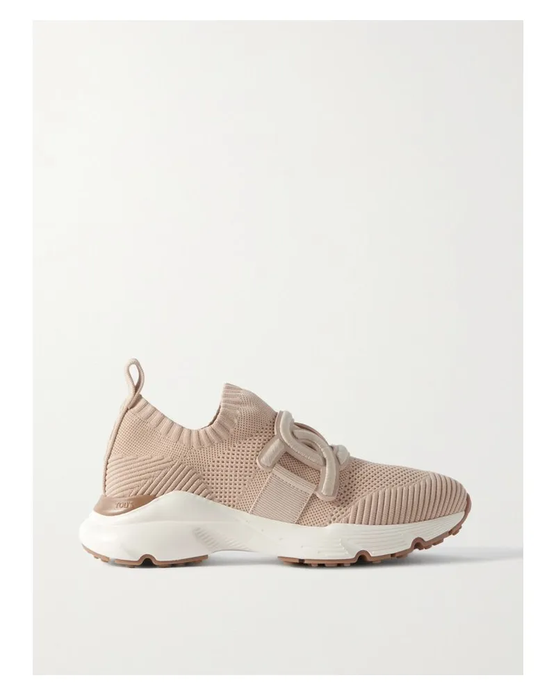 TOD'S Kate Slip-ons Aus Mesh Und Stretch-strick Mit Gummibesatz - Neutral Neutral
