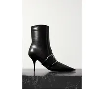 Balenciaga Knife Ankle Boots aus Leder mit Schnalle Schwarz