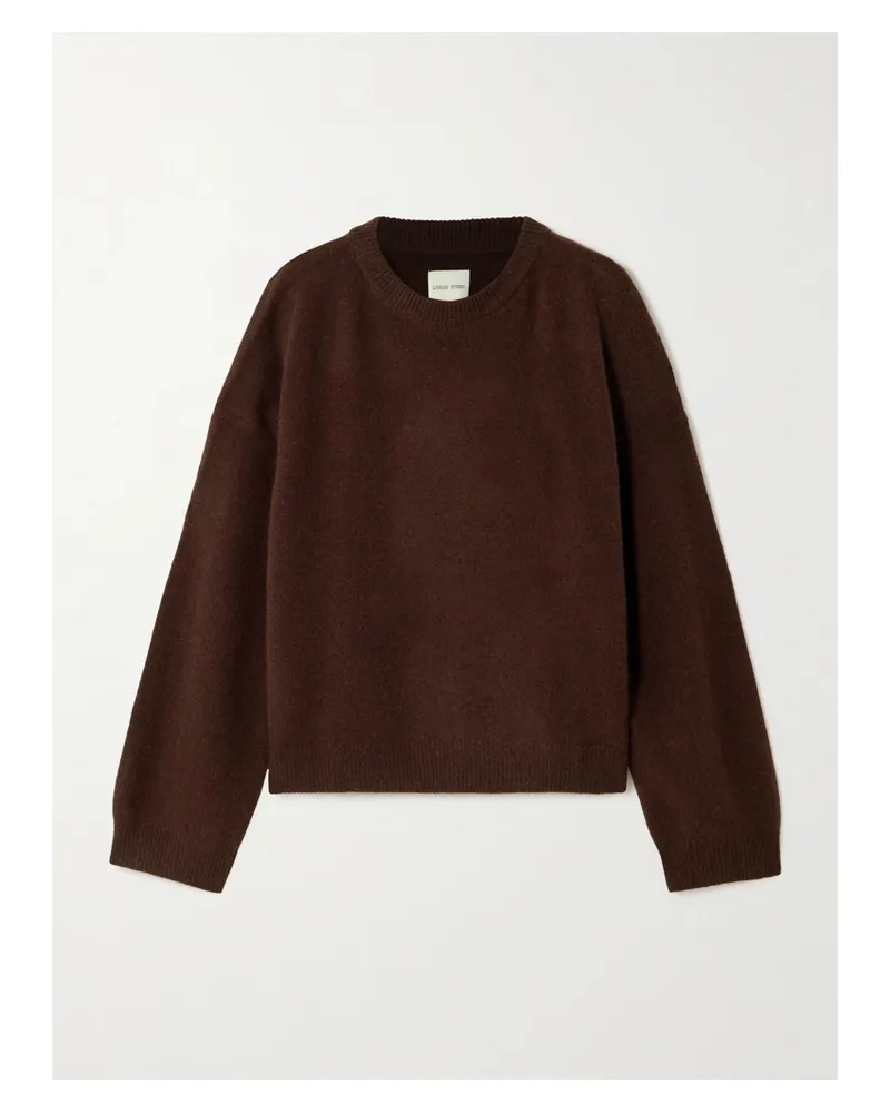 Loulou Studio Oversized Pullover aus einer Wollmischung Braun