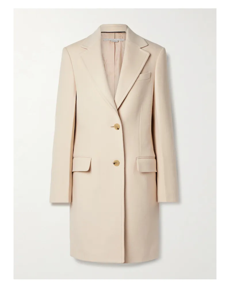 Stella McCartney Net Sustain Iconic Wollmantel - Creme Creme