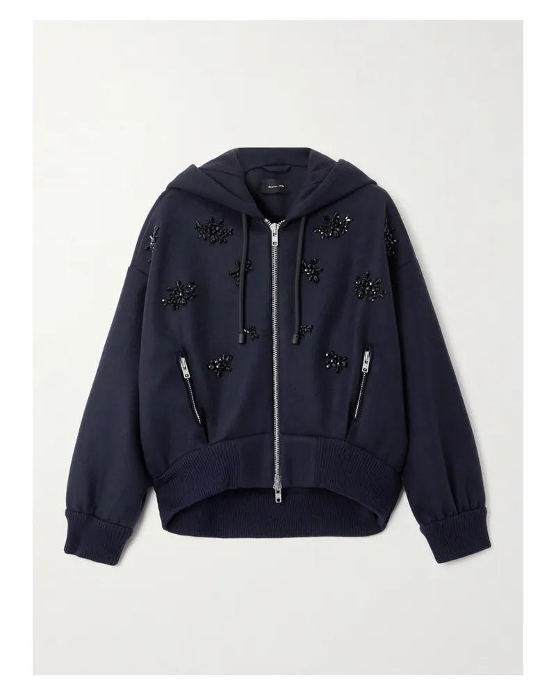 Simone Rocha Kapuzenjacke Aus Einer Wollmischung Mit Verzierungen - Blau Blau