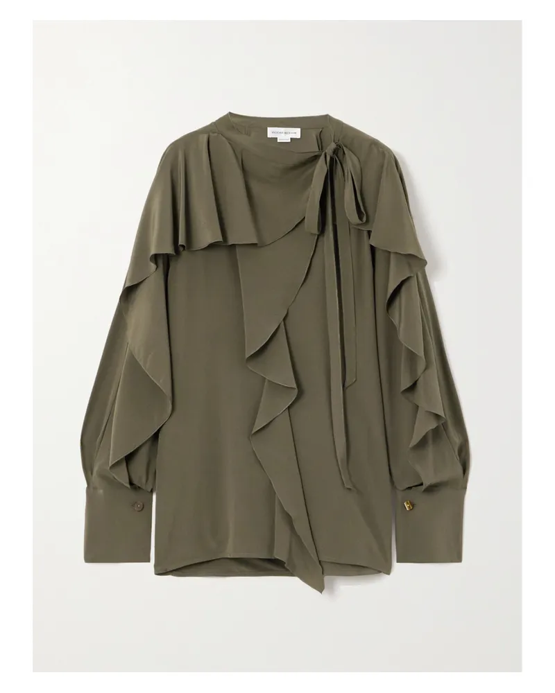 Victoria Beckham Romantic Schluppenbluse Aus Crêpe De Chine Aus Seide - Grün Grün