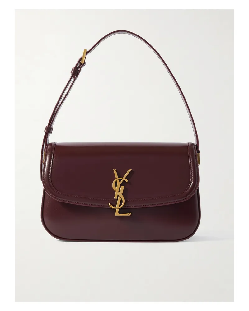 Saint Laurent Solferino Medium Leather Shoulder Bag - Burgundy Burgundy