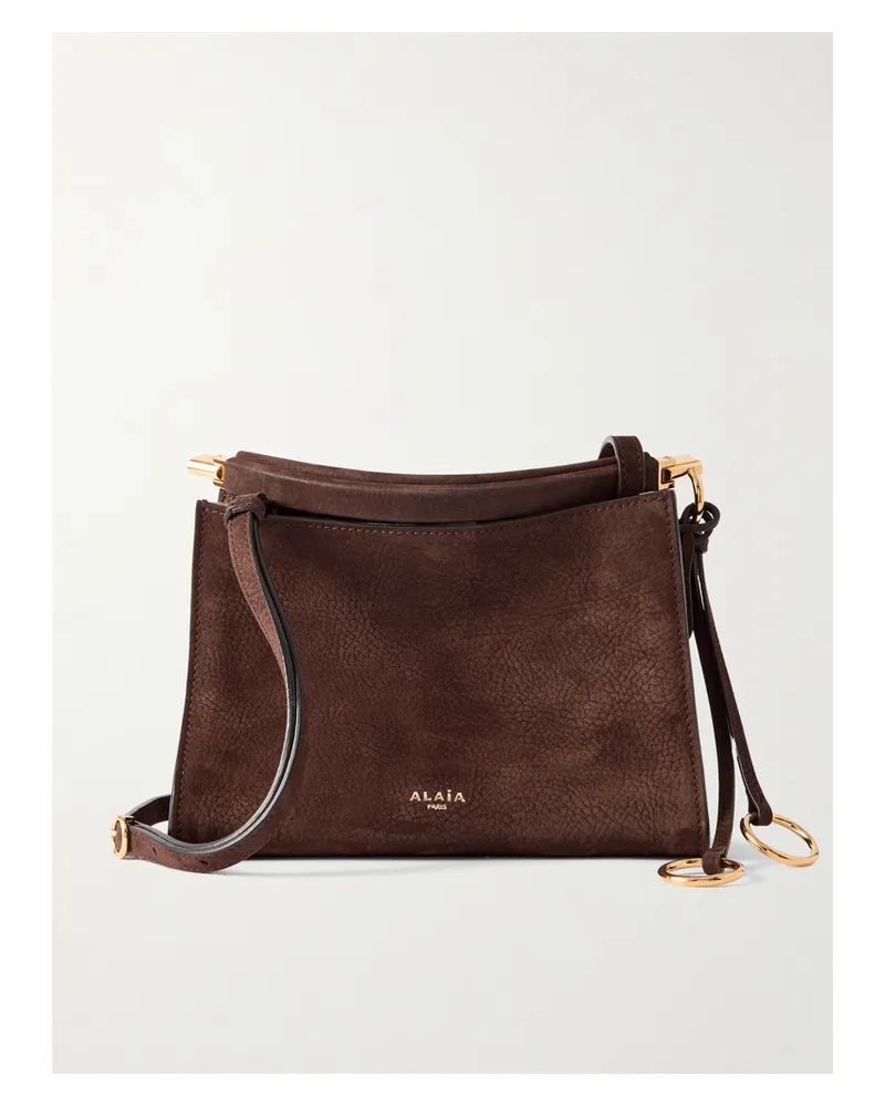 Alaïa Le Click Kleine Schultertasche Aus Nubukleder - Braun Braun