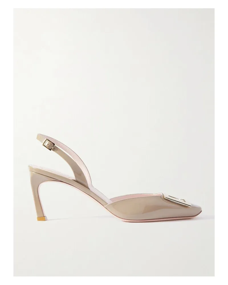 Roger Vivier Trompette 70 Slingback-pumps Aus Lackleder - Neutral Neutral