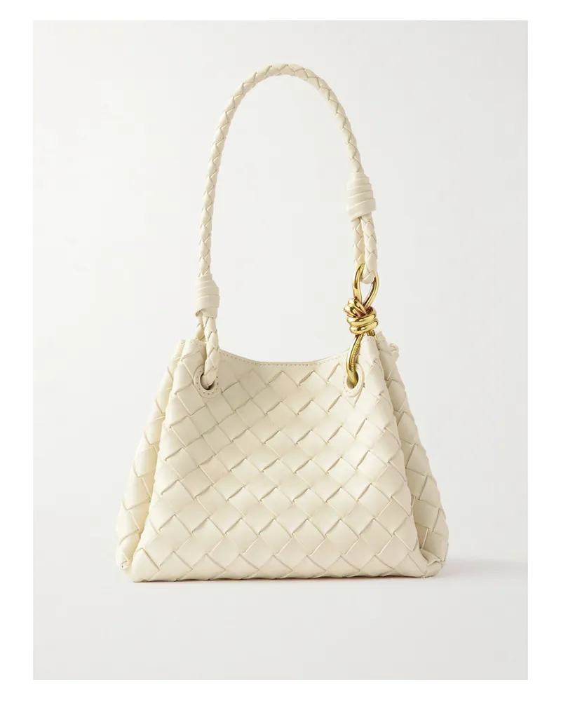 Bottega Veneta Parachute Small Intrecciato Leather Shoulder Bag - Cream Cream