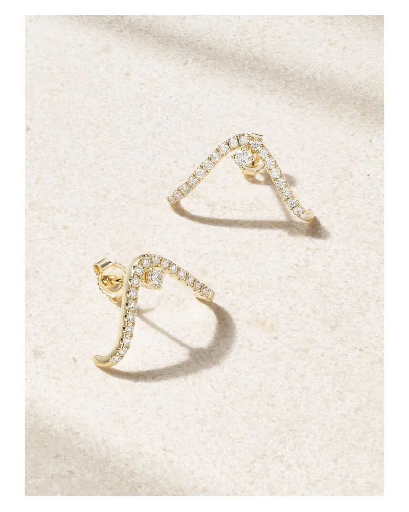 MIZUKI Ohrringe Aus 14 Karat Gold Mit Diamanten - Silber Silber