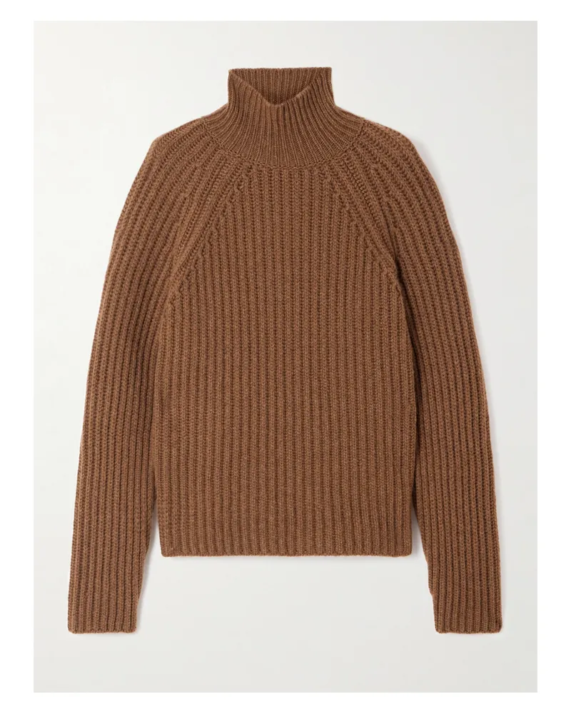 SEASE Athos Rippstrickpullover Aus Kaschmir Mit Stehkragen - Braun Braun