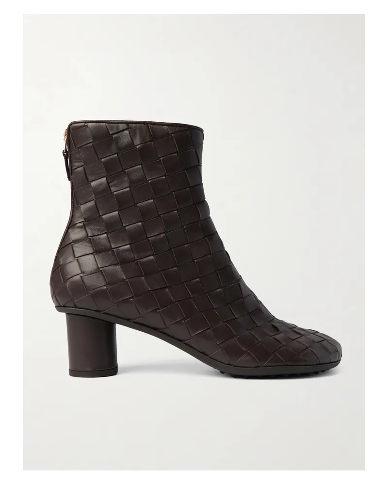 Bottega Veneta Atomic Ankle Boots Aus Intrecciato-leder - Braun Braun