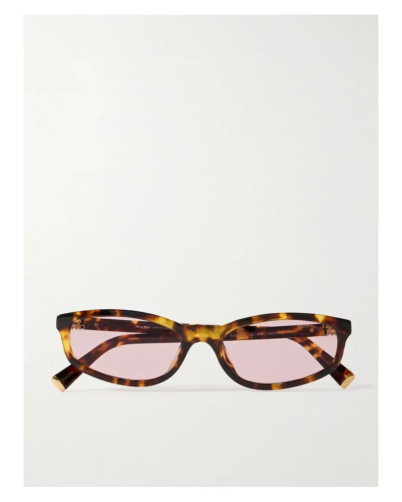 Miu Miu Sonnenbrille Mit Ovalem Rahmen Aus Azetat In Hornoptik Horn