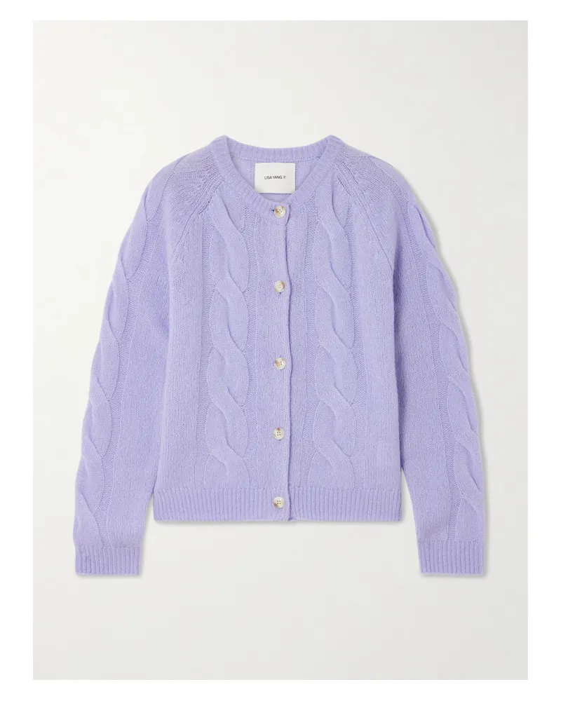 Lisa Yang Gwyneth Cardigan Aus Kaschmir In Zopfstrick - Lila Lila