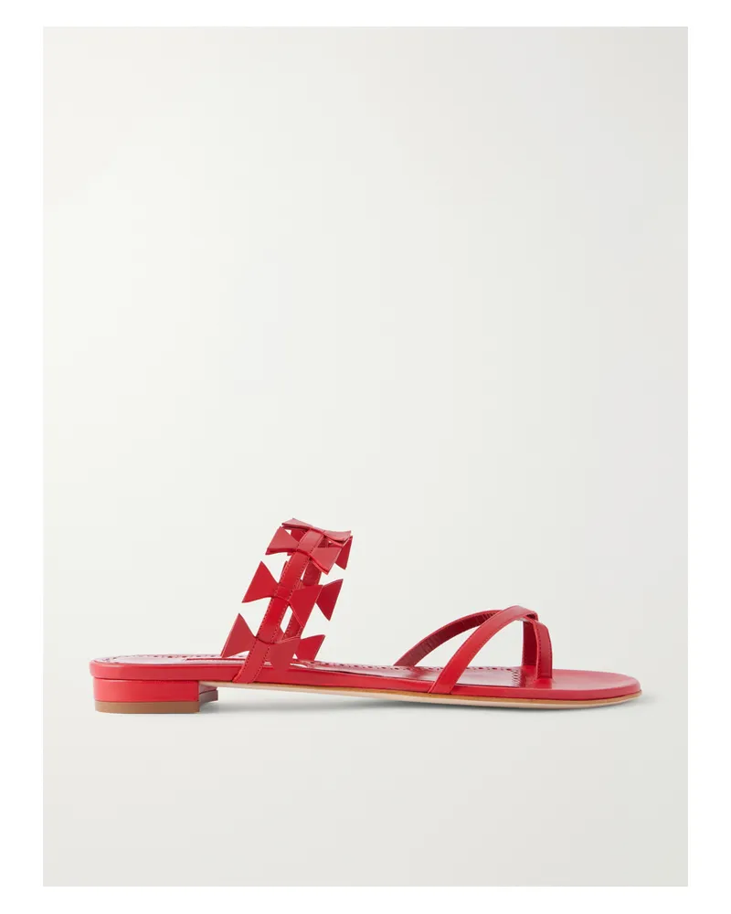 Manolo Blahnik Maura Leather Sandals - Red Red