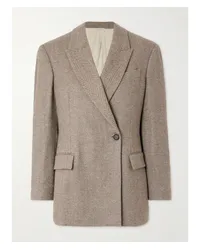 Brunello Cucinelli Blazer aus einer Wollmischung Braun