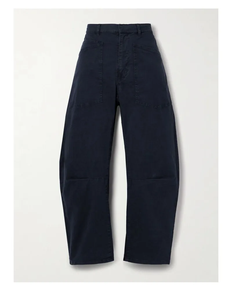 Nili Lotan Shon Barrel-hose Aus Twill Aus Einer Baumwollmischung - Blau Blau
