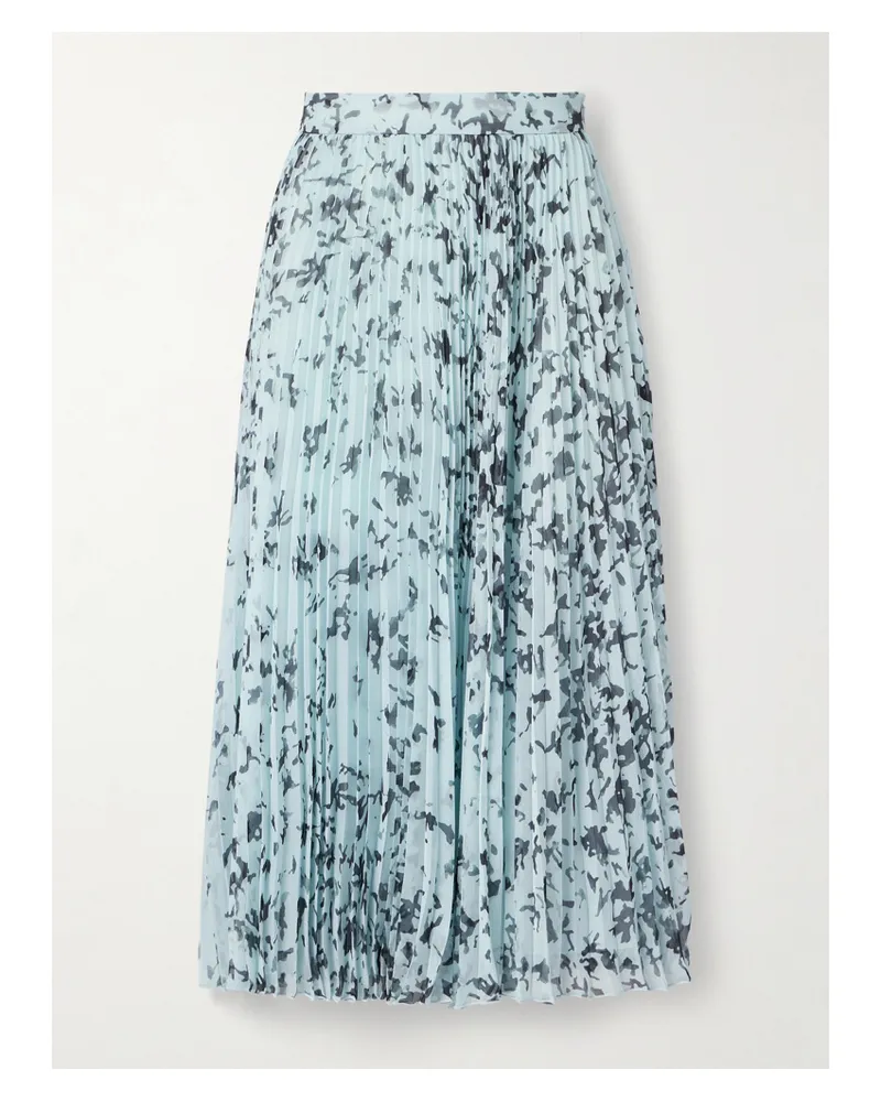 Proenza Schouler Cecily Midirock Aus Krepon Mit Blumenprint Und Falten - Blau Blau