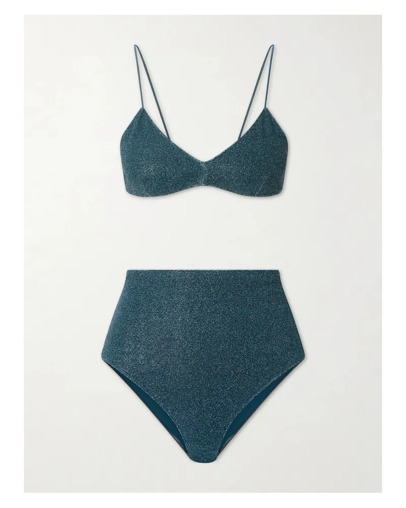 Oséree Lumière Bikini Aus Stretch-lurex® - Blau Blau