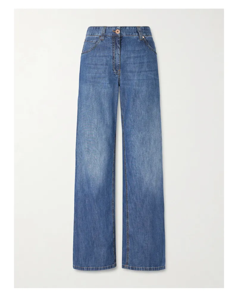 Brunello Cucinelli Halbhohe Jeans Mit Weitem Bein - Blau Blau