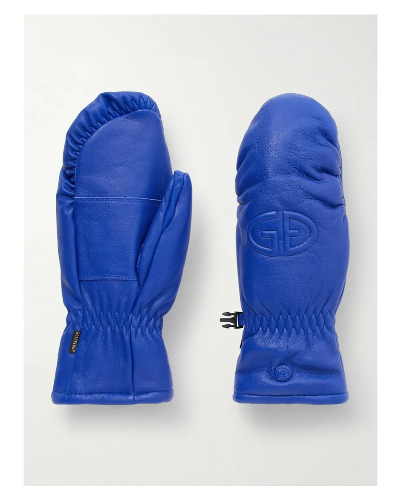 GOLDBERGH Hilja Fäustlinge Aus Wattiertem Leder Mit Logoprägung - Blau Blau
