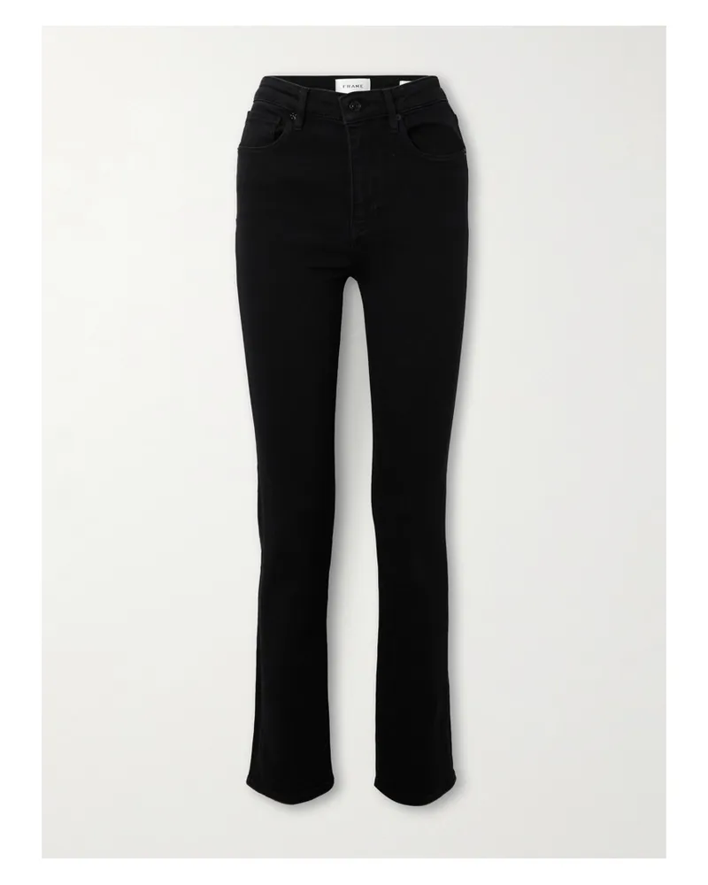Frame Denim Pencil Super Stretch Mid-rise Skinny Jeans - Black Black