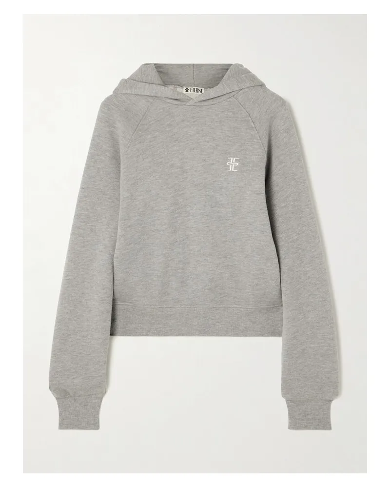 ÉTERNE Hoodie Aus Einer Baumwollmischung Mit Stickerei - Grau Grau