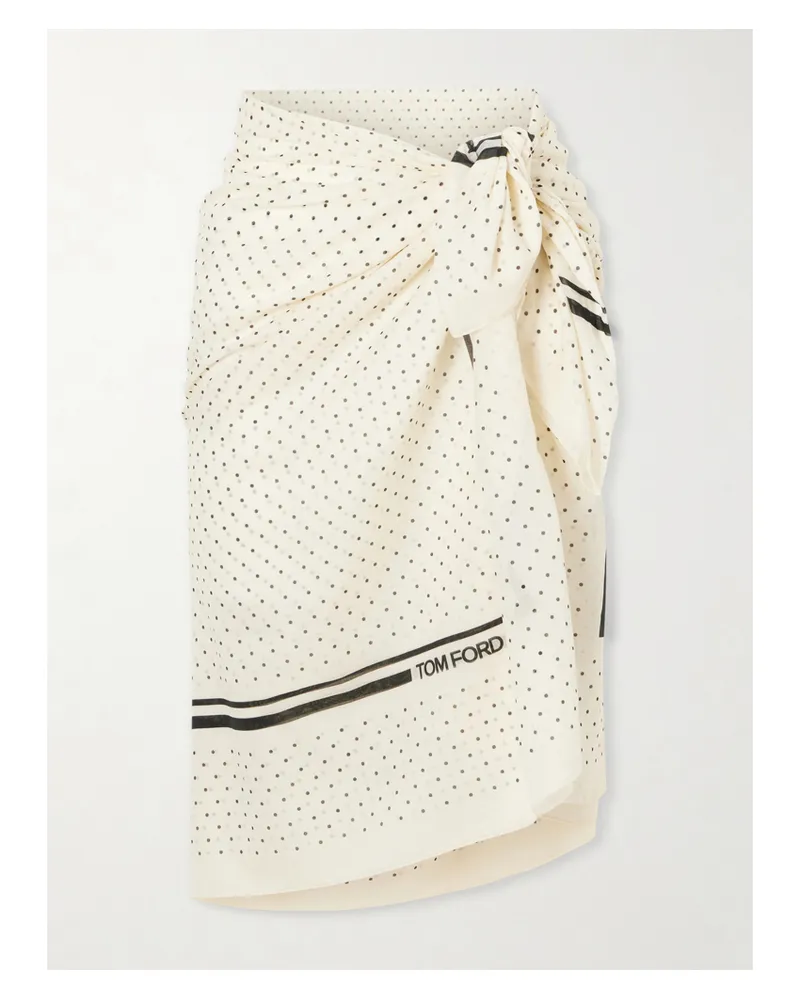 Tom Ford Polka-dot Cotton Muslin Pareo - Neutrals Neutrals